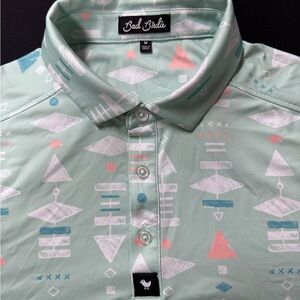 Bad Birdie Mint Geometric Golf Polo